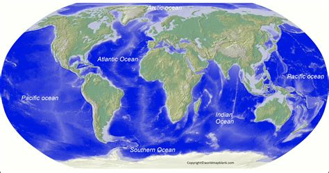 Labeled Map Of The World With Oceans And Seas 🌍 Free