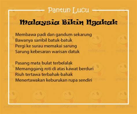 Pantun Lucu Malaysia Paling Populer dan Bikin Ngakak - YEDEPE.COM