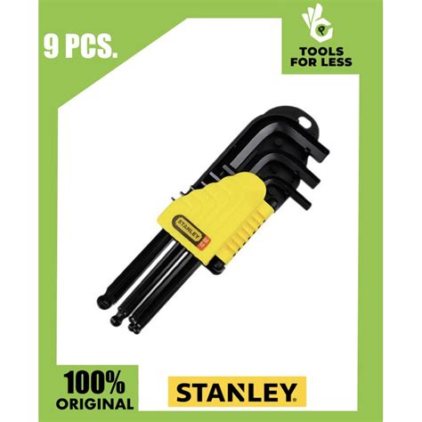 Stanley 9 Pc Ball Point Long Arm Hex Allen Key Set 15 To 10mm 69 256
