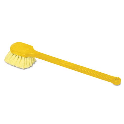 Rubbermaid Commercial Long Handle Scrub Yellow Synthetic Bristles 20