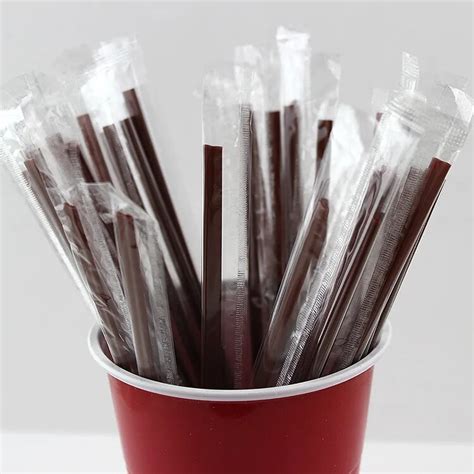 100pcslot Disposable Coffee Straws Drinking Plastic Straws Two Holes