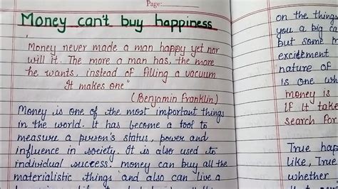 Write Essay On Money Can T Buy Happiness Essay Writing Essay On Money Can T Buy Everything