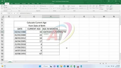 How To Calculate Current Age From Date Of Birth In Microsoft Excle