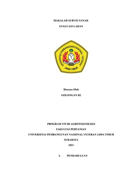 Survei Tanah Dan Evaluasi Lahan Makalah Survei Tanah Evaluasi Lahan