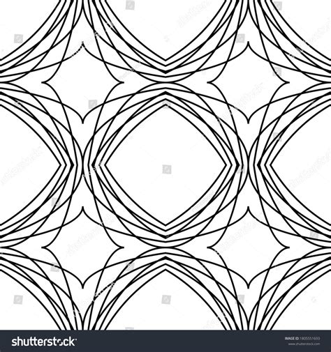 Seamless Structural Grid Patterns Black Curves Stock Vector Royalty