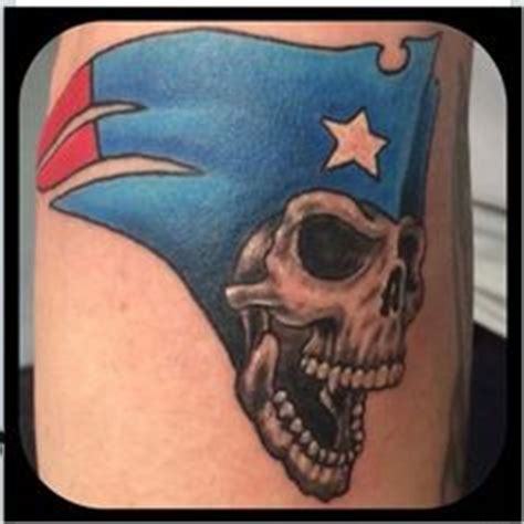 Blue skull with mohawk created a patriots logo for a project. New England Patriots Tattoos | Tattoo Ideas Center