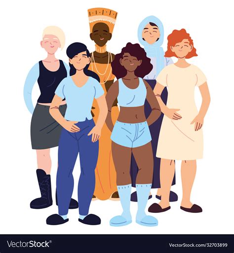 Women Cartoons Cultural Diversity Design Vector Image