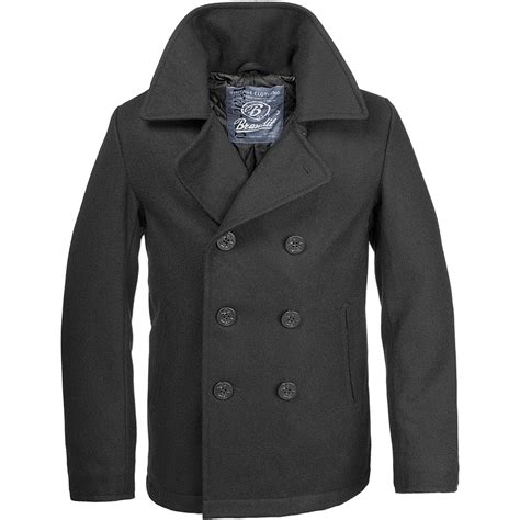 Brandit Classic Us Navy Pea Coat Warm Mens Marine Army Reefer Wool