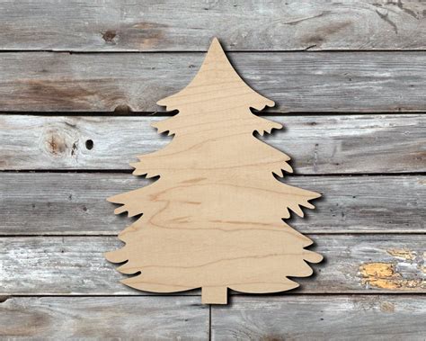 Pine Tree Wood Cutout Wooden Craft Home Decor Laser Cut Etsy