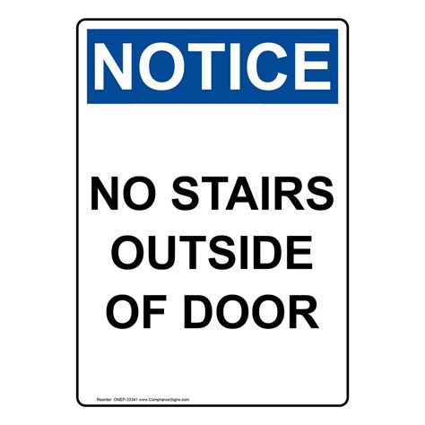 Portrait Osha No Stairs Outside Of Door Sign Onep 33341