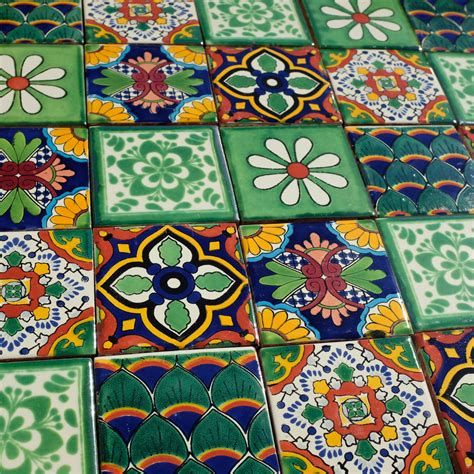 Mexican Tile Set Of 36 Different Tiles 105cm X 105cm Etsy
