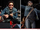 Lenny Kravitz -- Exposes Junk ... After Leather Pants Rip Open ...