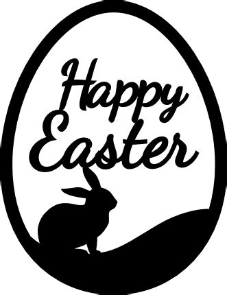 happy easter, bunny, decorative egg free svg file - SVG Heart