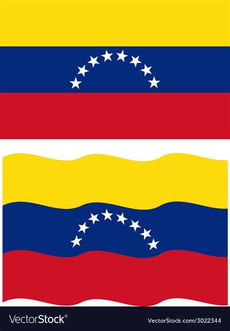 Flat And Waving Venezuelan Flag Royalty Free Vector Image