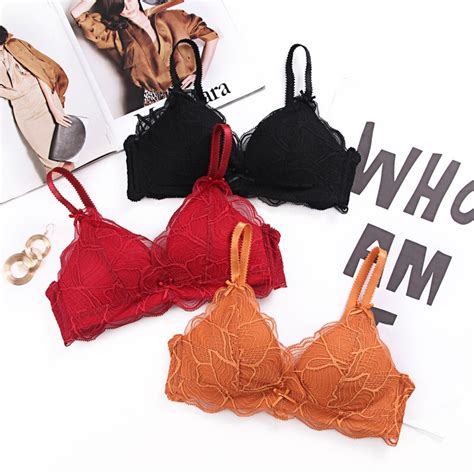 merek baru romantis godaan wanita bra set tipis empuk bralette sexy lingerie set push up bra dan