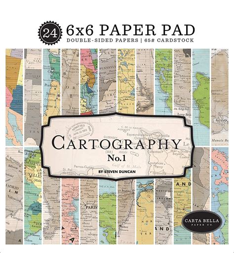 Carta Bella Paper Company Cartography No 1 6x6 Pad Paper Red Blue