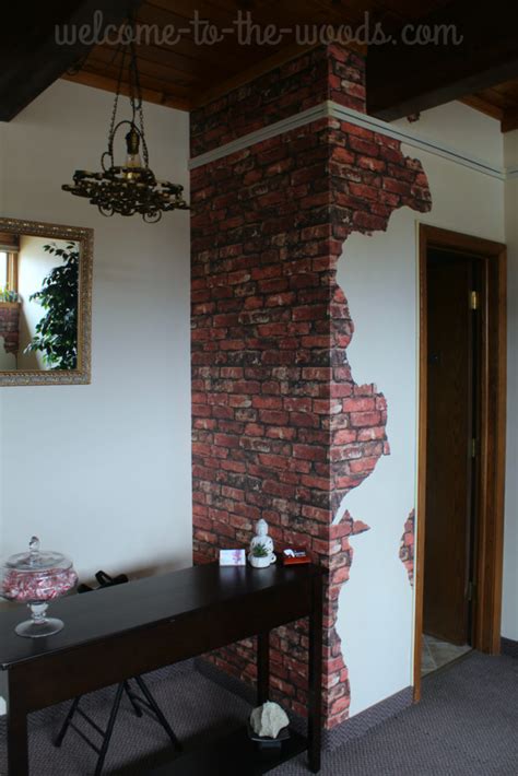 Faux Brick And Plaster Wall Welcome To The Woods