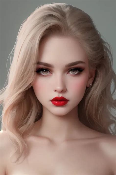 Dopamine Girl Female Full Lips Red Lips Pouty Lips Serious Face Pretty Face Perfect
