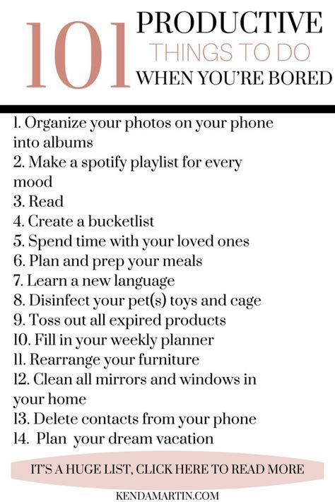 101 Productive Things To Do When Youre Bored Productive Things To Do