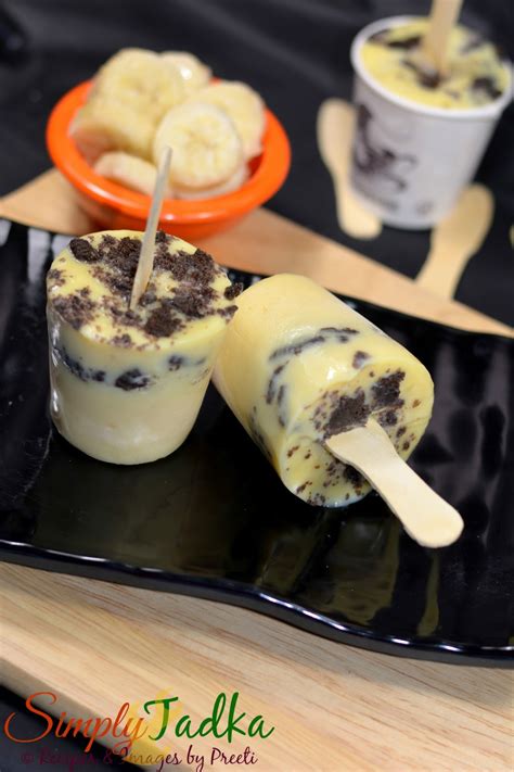 Banana Vanilla Pudding Pops Frozen Desserts Simply Tadka