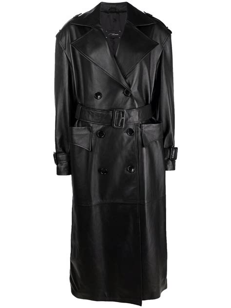 Manokhi Belted Leather Trench Coat Editorialist