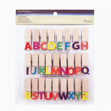 Alphabet Clothespin Embellishments By Recollections Clothes Pins