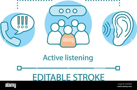 Active Listening Concept Icon Hr Soft Skill Idea Thin Line