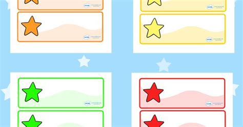 Twinkl Resources Drawer Peg Name Labels Multicoloured Stars