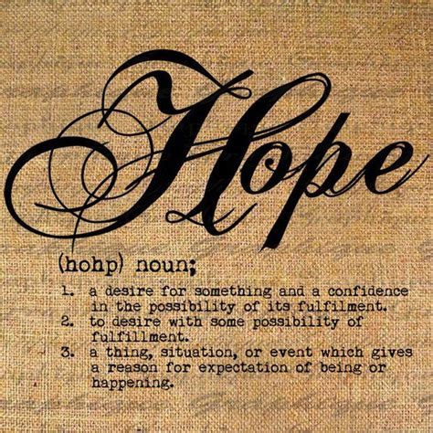 Definition Hope Text Typography Words Digital Image Download Sheet
