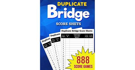 Duplicate Bridge Score Sheets Large Score Sheets For Scorekeeping