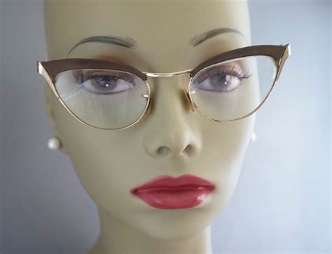 50s bronze cateye eyeglasses etsy