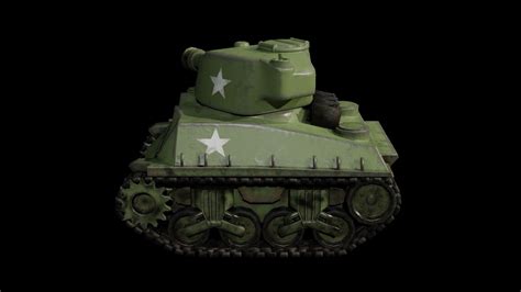 3d Model Mini Sherman Tank Vr Ar Low Poly Rigged Cgtrader