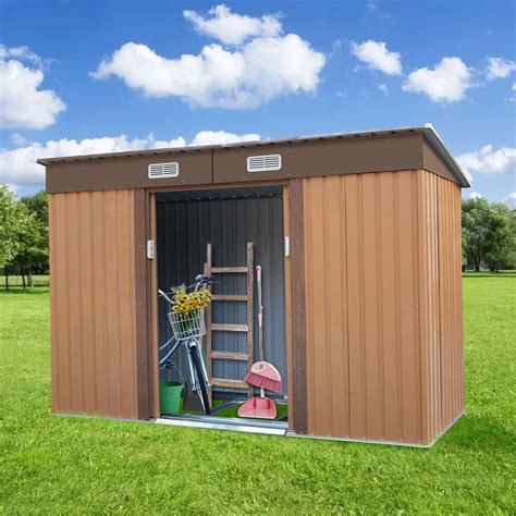 storage and home organization crownland backyard garden storage shed 4 x 6 feet tool house with