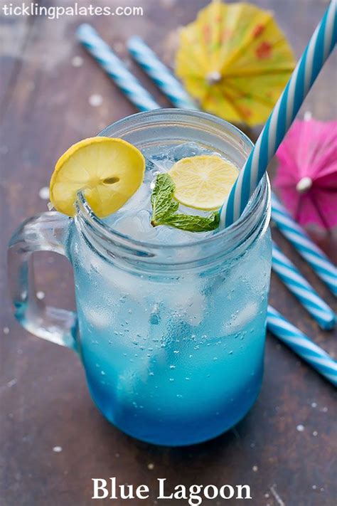 Blue Lagoon Non Alcoholic Curacao Mocktail Recipe Homemade Summer