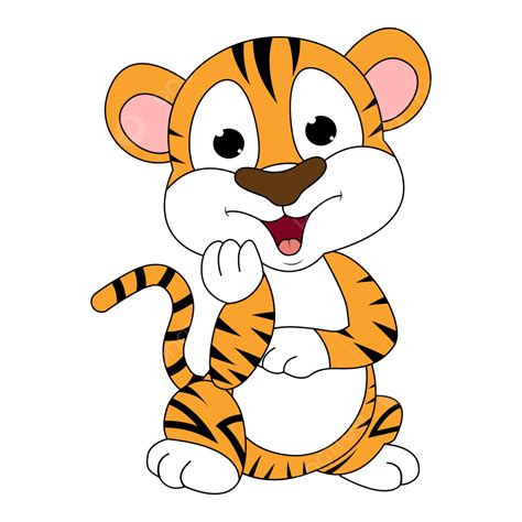 Gambar Cute Tiger Animal Cartoon Satwa Kartun Ilustrasi Png Dan