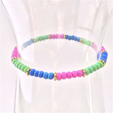 Items Similar To Multicolor Beaded Stretch Bracelet Minimalist Multi