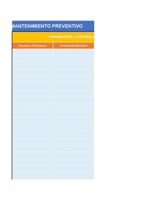 Plantilla Excel Para Mantenimiento Preventivo Descarga Gratis
