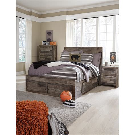 Ashley Furniture Benchcraft Derekson Rustic Modern Full Storage Bed