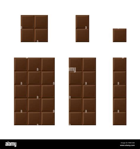 Iconos De La Barra De Chocolate Oscuro Aislados Ilustración Vectorial
