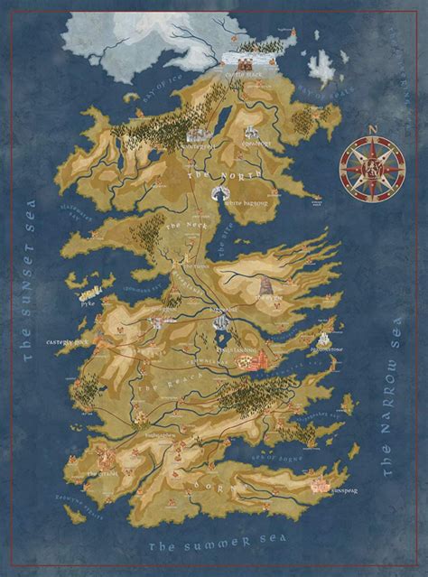 Westeros Map Hd From Vignette 1 Gameofthrones Games Wasteros Game Of