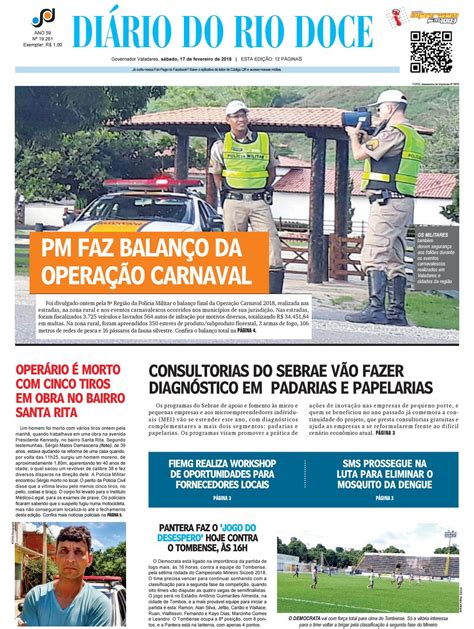 diário do rio doce edição de 17 02 2018 by diário do rio doce issuu