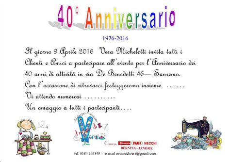 Ecco alcune frasi da dedicare per i 40 anni di matrimonio Buon Compleanno a "I pizzi di Vera" per i 40 anni di ...