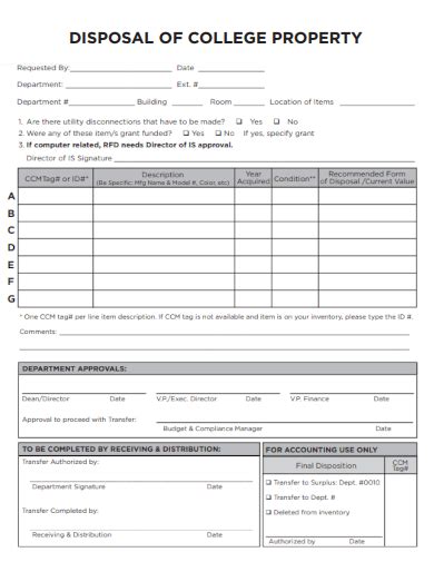 Free 36 Disposal Form Samples In Pdf Ms Word