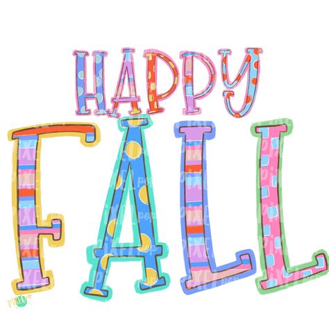 Happy Fall Pink PNG | Fall Digital | Sublimation Design | Hand Painted