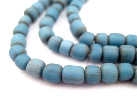 115 Vintage Turquoise Java Glass Beads Handmade Glass Beads Etsy