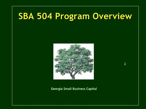 Sba 504 Loan Overview