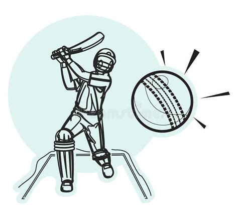 Cricket Player Illustration Vector Stock Vector Illustration Of