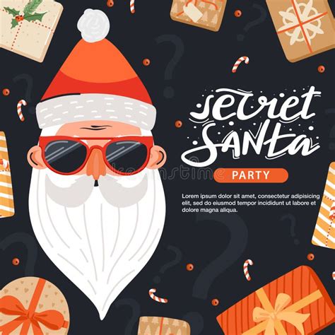 Secret Santa Invitation Template Santa Claus Showing To Be Silent