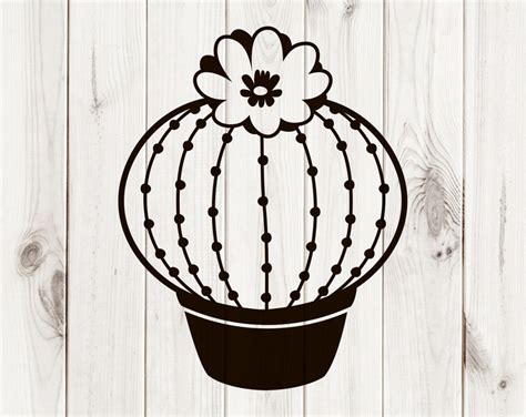 Cactus Svg Silhouette Clipart Succulent Flower Cricut Cut Etsy
