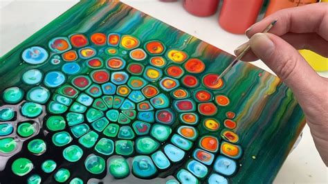 27 Funky Cells Chameleon Cells Technique Acrylic Pour Painting